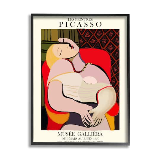 Stupell Industries Picasso Traditional Abstract Painting Dreaming Red Chair in Frame Wall Art